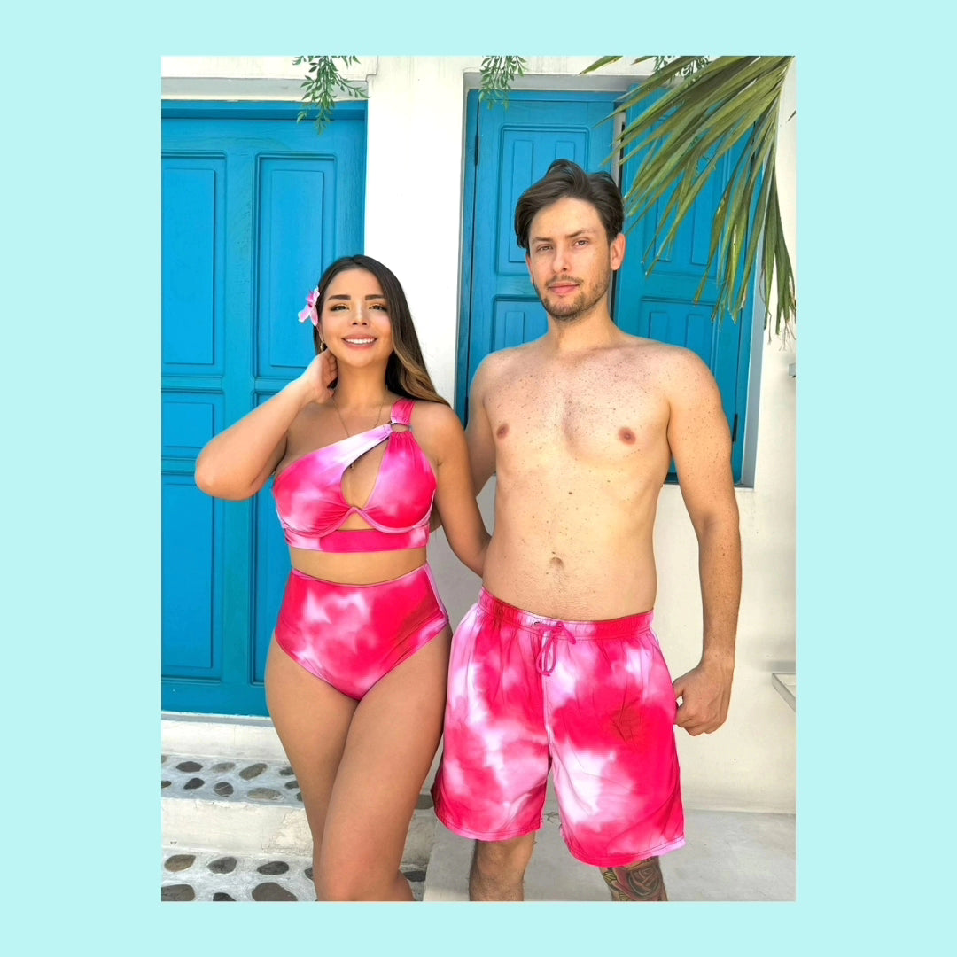🩷 Pink Sky 🎀 Two Piece - Con control de Abdomen - High Waist y Ahora Puedes añadir conjunto para tu pareja 🩳👙