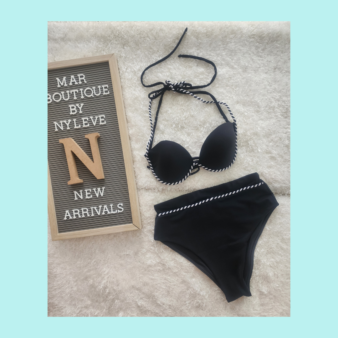 Classy Black Sand -Two Piece High Waist - Control de Abdomen - Swimwear