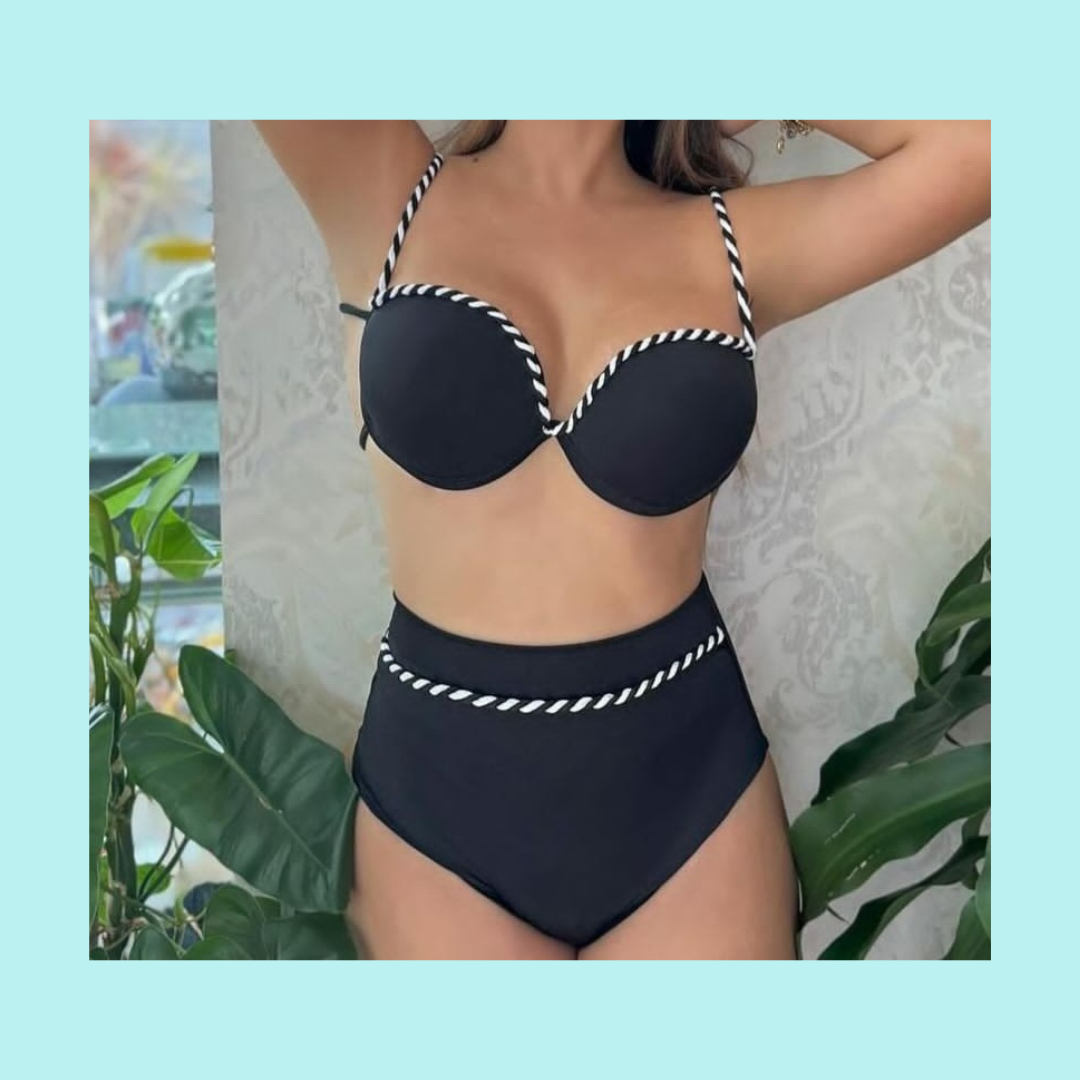 Classy Black Sand -Two Piece High Waist - Control de Abdomen - Swimwear