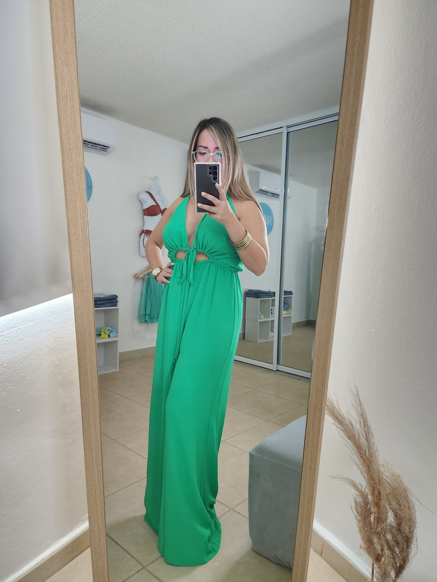 Arena Verde Jumpsuit Halter