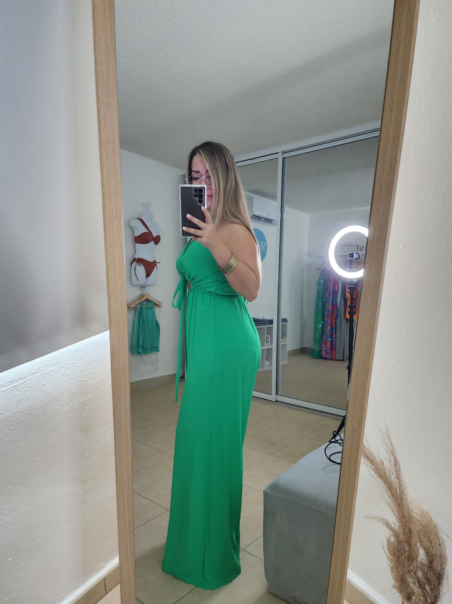 Arena Verde Jumpsuit Halter