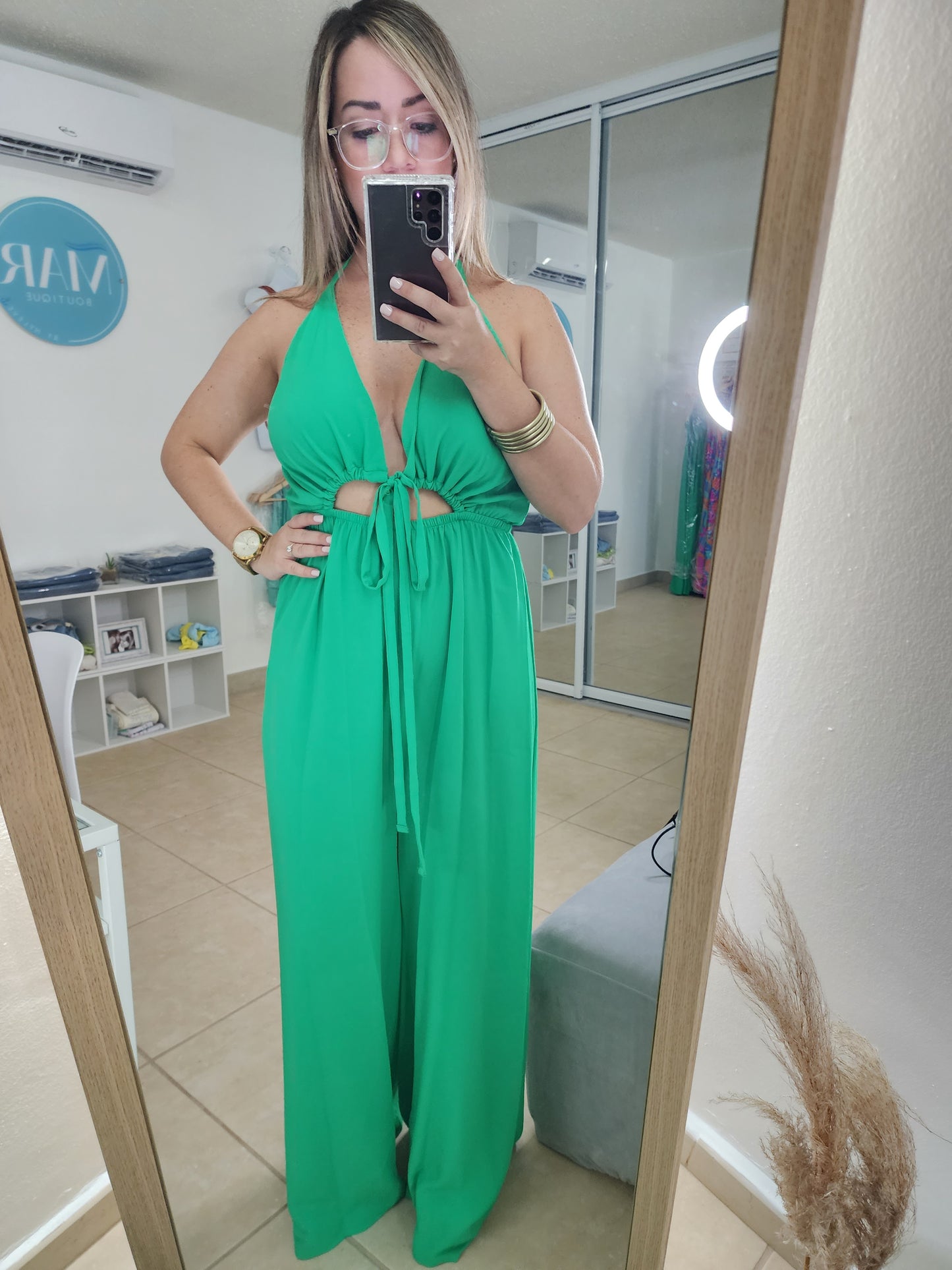 Arena Verde Jumpsuit Halter