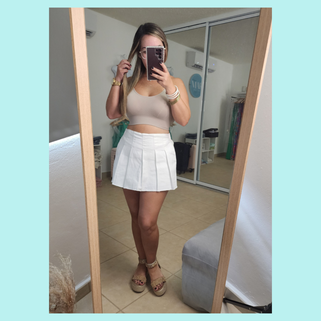 Tennis Skort - White - Bottom